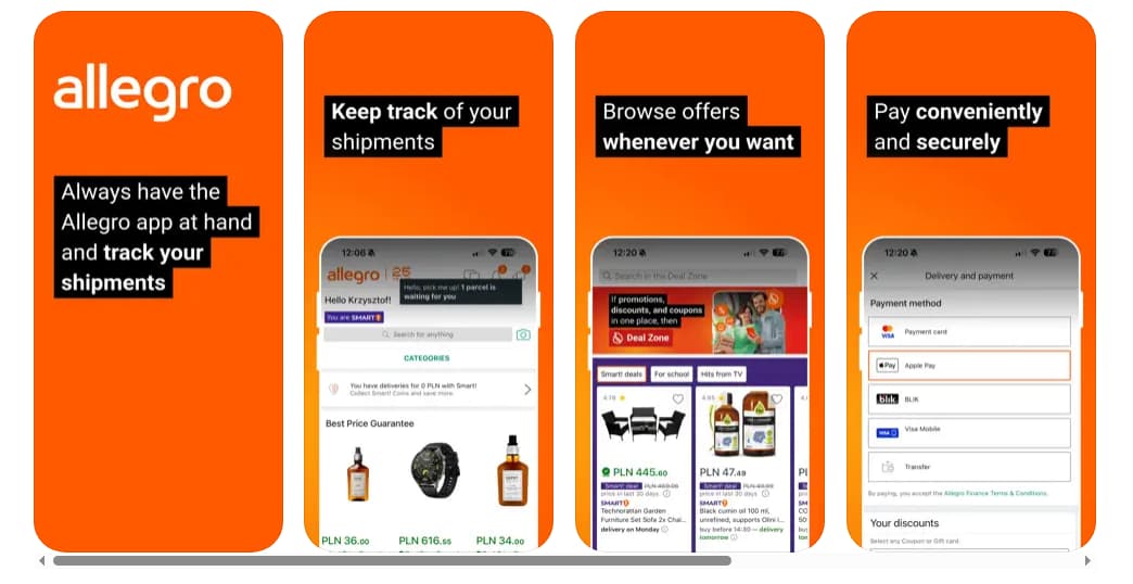 Kategorie produktów dostępne na Allegro